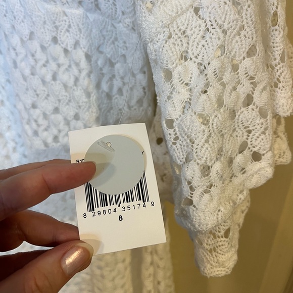 Rabbit Rabbit Rabbit White Bell Sleeve Crochet Midi Dress NWT - Picture 2 of 6